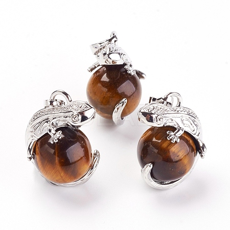 Natural Tiger Eye Pendants X-G-G713-I04-1