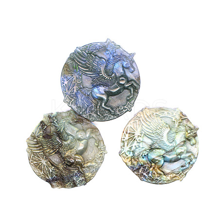 Natural Labradorite Carved Cabochons PW-WG73083-01-1