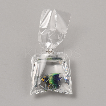 Transparent Resin Big Pendants RESI-TAC0018-28E-1