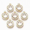 Brass Micro Pave Clear Cubic Zirconia Charms RJEW-T063-62G-NF-1