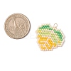 3Pcs 3 Styles Glass Seed Beaded Maple Leaf Pendants PALLOY-MZ00889-3