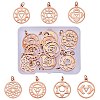 14Pcs 7tyle 304 Stainless Steel Pendants STAS-SZ0002-50RG-1