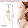 10Pcs Brass Butterfly Tassel Big Pendants KK-BBC0010-89-2