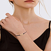 3Pcs Stainless Steel Heart Link Bracelets for Frinedship BJEW-LP0002-42-1