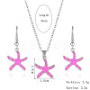 Alloy Enamel Pendant Necklaces & Dangle Earrings Sets FS-WGBC05C-03-1