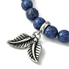 Adjustable Natural Lapis Lazuli Braided Bead Bracelets BJEW-JB09888-02-4