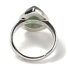 Natural Green Aventurine Teardrop Adjustable Rings RJEW-K371-08S-23-4