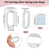 2Pcs 925 Sterling Silver Spring Gate Rings STER-BBC0007-40-2
