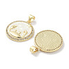 Brass Micro Pave Clear Cubic Zirconia Pendants KK-L213-010G-10-2