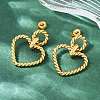 304 Stainless Steel Heart Dangle Stud Earrings EJEW-K268-32G-3