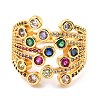 Brass Micro Pave Cubic Zirconia Finger Rings RJEW-F116-09B-G-1