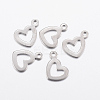 304 Stainless Steel Open Heart Charms STAS-L200-38P-1