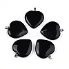 Natural Obsidian Pendants G-S364-006F-1