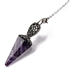Natural Amethyst Pointed Hexagonal Cone Dowsing Pendulums G-Q184-03E-AS-4