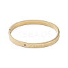 Ion Plating(IP) 304 Stainless Steel Micro Pave Clear Cubic Zirconia Hinged Bangles BJEW-P317-01G-2