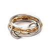 304 Stainless Steel Stackable Band Finger Rings for Women RJEW-K304-01GP-2