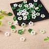 60Pcs 3 Colors Glass Imitation Jade Button Pendants GGLA-TA0002-08-5