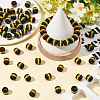 120Pcs Opaque Stripe Resin European Beads RESI-SP0001-56-5