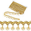 Polyester Fringe Lace Trim Ribbon with Charms Tassel OCOR-WH0078-337B-1