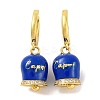 Bell Brass & Enamel Hoop Earrings for Women EJEW-U015-25G-D-1