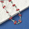 304 Stainless Steel Enamel Link Bracelets for Women BJEW-K226-16P-3