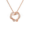 SHEGRACE Heart to Heart Brass Forever Love Karat Rhinestone Pendant Necklace JN09A-1