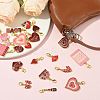 12Pcs 12 Styles Alloy Enamel Pendant Decorations HJEW-FS00078-03-5
