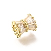 Rack Plating Column Brass Micro Pave Clear Cubic Zirconia European Beads KK-Q040-12G-04-2