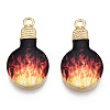 Printed Alloy Enamel Pendants ENAM-N056-178-03-2