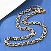 8MM 304 Stainless Steel Twisted Ring Link Chain Necklaces NJEW-Z105-04G-02-3
