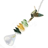 Crystal and Alloy Rhinestones Steel Wire Pendant Decorations HJEW-R050-01KCGP-3
