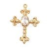 Brass Micro Pave Clear Cubic Zirconia Pendants KK-F916-40G-1