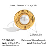 304 Stainless Steel Round Cuff Rings for Women BT6282-2-1