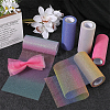 10 Yards Rainbow Color Polyester Tulle Fabric Rolls OCOR-WH0082-136E-4
