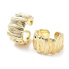 Brass Textured Open Cuff Rings for Women RJEW-D016-01G-1