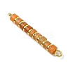 Natural Red Aventurine & Electroplated Synthetic Non-magnetic Hematite Heishi Connector Charms PALLOY-JF03291-01-4