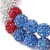 8mm Round Polymer Clay Rhinestone Wrap Bracelets BJEW-JB10480-3