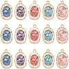 24Pcs Alloy Enamel Pendants ENAM-FS0004-50-1