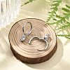 304 Stainless Steel Micro Pave Cubic Zirconia Hoop Earrings STAS-R004-07P-02-3