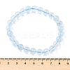 Natural Aquamarine Round Bead Stretch Bracelets for Men Women BJEW-U034-01C-03-5