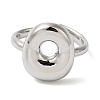 Initials Brass Open Cuff Ring for Women RJEW-N046-02O-P-2