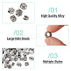 100Pcs 10 Styles Tibetan Style Alloy European Beads FIND-PJ0001-36-5