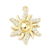 Brass Micro Pave Clear Cubic Zirconia Pendants KK-G548-01B-G-1