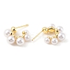 Plastic Pearl Beaded Half Round Stud Earrings LS-EJEW-C060-05G-2