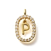 Brass Micro Pave Cubic Zirconia Pendants ZIRC-P123-01G-P01-1
