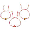 3Pcs Handmade Brass Enamel Charm Bracelets OI2276-10-3