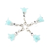 Frosted Flower Transparent Acrylic Pendant Decoration HJEW-JM00628-02-1