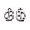 Gunmetal Plated Alloy Letter Pendants PALLOY-J718-01B-B-1