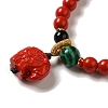 6mm Round Cinnabar Mala Stretch Bracelets BJEW-B080-28A-02-2