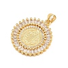 Rack Plating Brass Micro Pave Cubic Zirconia Pendants KK-E072-22G-2